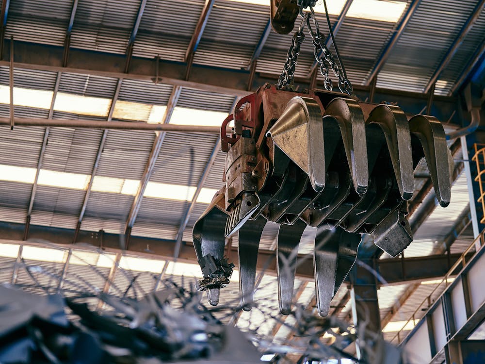Industrial warehouse with steel inventory